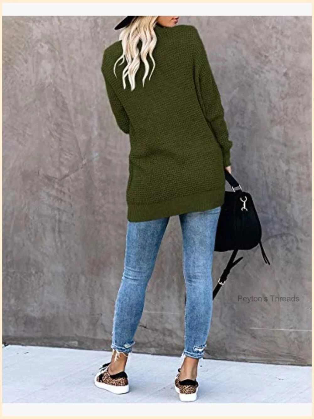 Lightweight Acrylic Nylon Waffle Knit Cardigan with Pockets